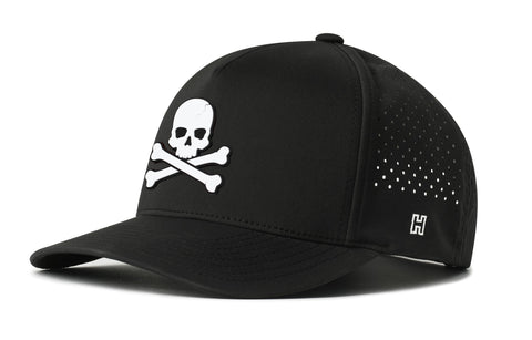 Skull and Crossbones Hat - Performance 5-Panel Water Repellent Cap | Jolly Roger Snapback by Haka Hat