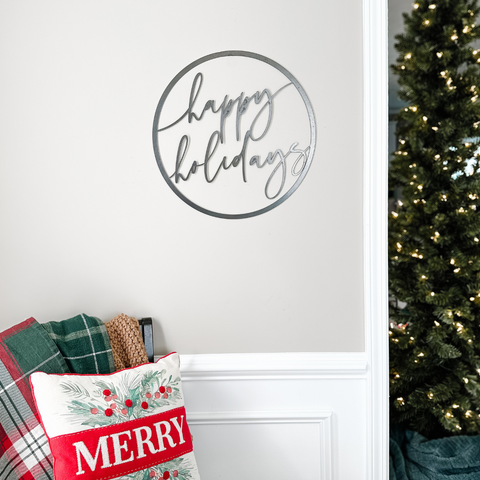 Happy Holidays Magnetic Circle Sign