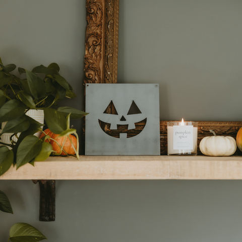 Happy Jack-o'-Lantern Pumpkin Face Wall Decor Sign