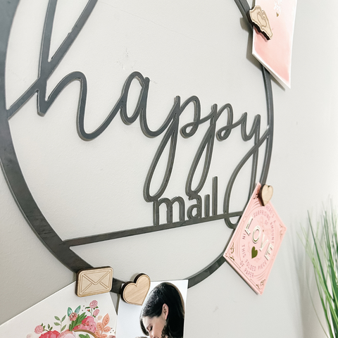 Happy Mail Circle Wall Decor