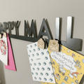 Happy Mail Wall Decor - Steel Mail Holder & Magnetic Wall Sign Organizer Wall Decor - YinzerShop