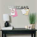 Happy Mail Wall Decor - Steel Mail Holder & Magnetic Wall Sign Organizer Wall Decor - YinzerShop