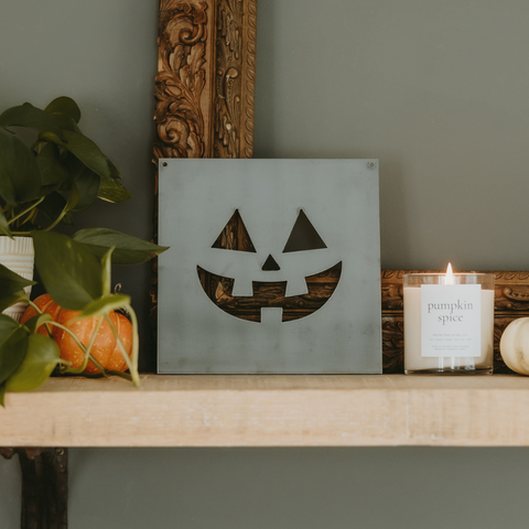 Happy Jack-o'-Lantern Pumpkin Face Wall Decor Sign