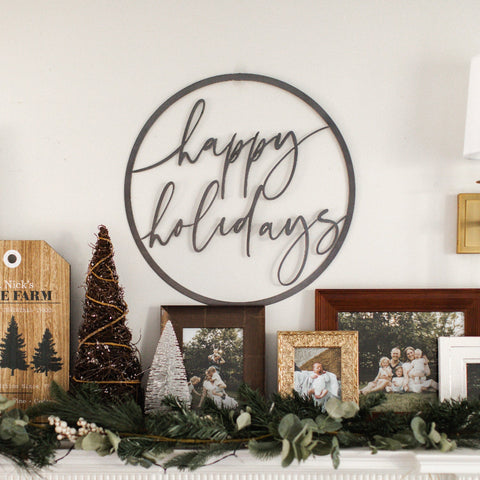 Happy Holidays Magnetic Circle Sign