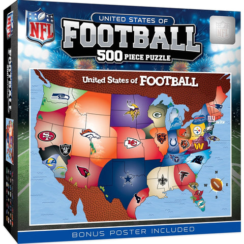 NFL Jigsaw Puzzle - 500 Piece USA NFL Team Map | Family Game Challenge