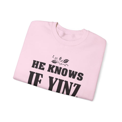 He Knows if Yinz Been Nebby - Heavy Blend™ Crewneck Sweatshirt Sweatshirt - YinzerShop