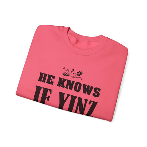 He Knows if Yinz Been Nebby - Heavy Blend™ Crewneck Sweatshirt Sweatshirt - YinzerShop