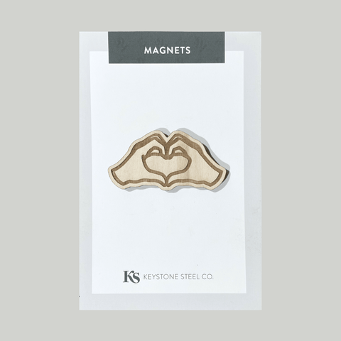 Heart Hands Magnet – Decorative Wood Magnet for Refrigerator Magnets | KSCo Magnets - YinzerShop