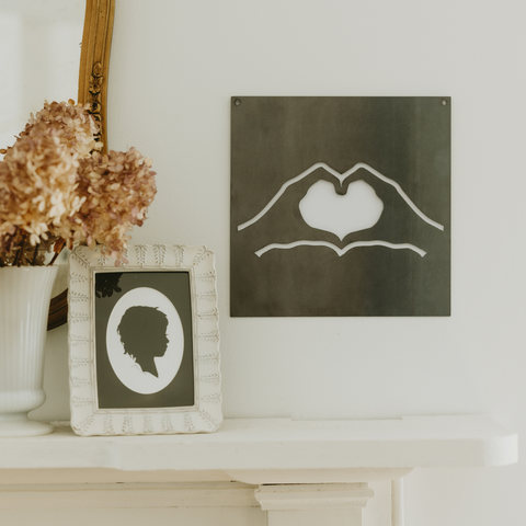 Heart Hands Square Wall Decor