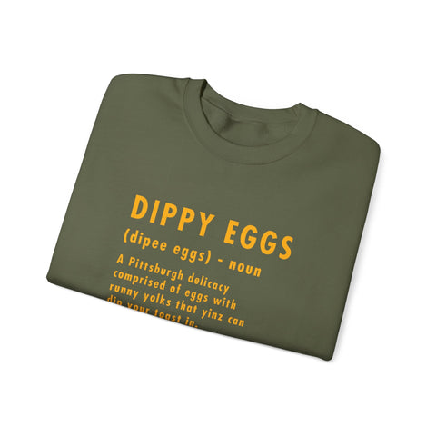 Heavy Blend Crewneck Sweatshirt - Dippy Eggs Definition Classic Fit Pullover Sweatshirt - YinzerShop