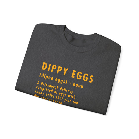 Heavy Blend Crewneck Sweatshirt - Dippy Eggs Definition Classic Fit Pullover Sweatshirt - YinzerShop