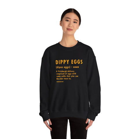Heavy Blend Crewneck Sweatshirt - Dippy Eggs Definition Classic Fit Pullover Sweatshirt - YinzerShop