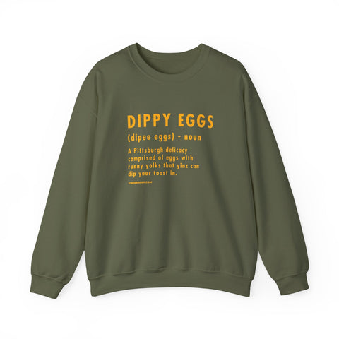 Heavy Blend Crewneck Sweatshirt - Dippy Eggs Definition Classic Fit Pullover Sweatshirt - YinzerShop