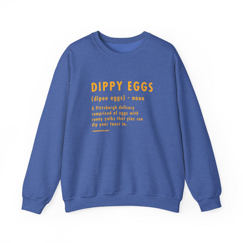 Heavy Blend Crewneck Sweatshirt - Dippy Eggs Definition Classic Fit Pullover Sweatshirt - YinzerShop