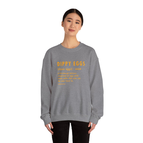 Heavy Blend Crewneck Sweatshirt - Dippy Eggs Definition Classic Fit Pullover Sweatshirt - YinzerShop