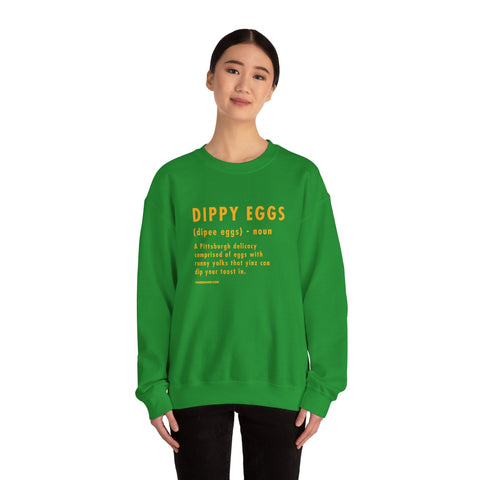 Heavy Blend Crewneck Sweatshirt - Dippy Eggs Definition Classic Fit Pullover Sweatshirt - YinzerShop