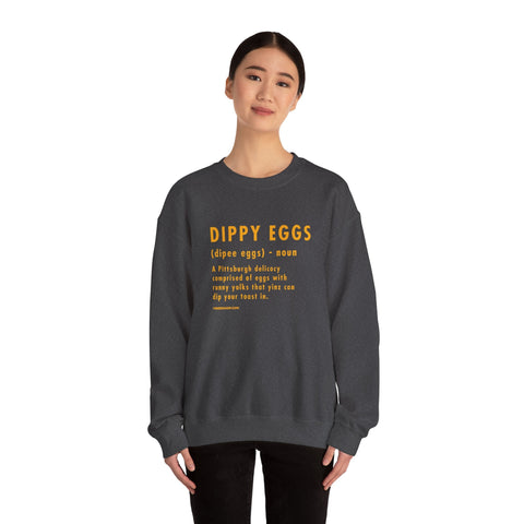 Heavy Blend Crewneck Sweatshirt - Dippy Eggs Definition Classic Fit Pullover Sweatshirt - YinzerShop