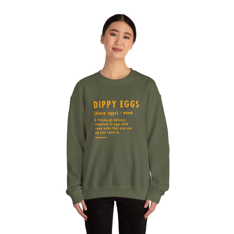 Heavy Blend Crewneck Sweatshirt - Dippy Eggs Definition Classic Fit Pullover Sweatshirt - YinzerShop