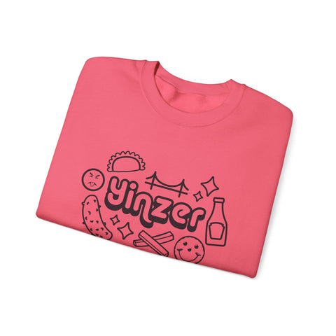 Heavy Blend Crewneck Sweatshirt - Yinzer Icon Doodles Classic Fit Cotton Polyester Pullover Sweatshirt - YinzerShop