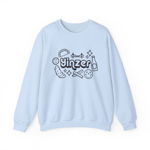 Heavy Blend Crewneck Sweatshirt - Yinzer Icon Doodles Classic Fit Cotton Polyester Pullover Sweatshirt - YinzerShop