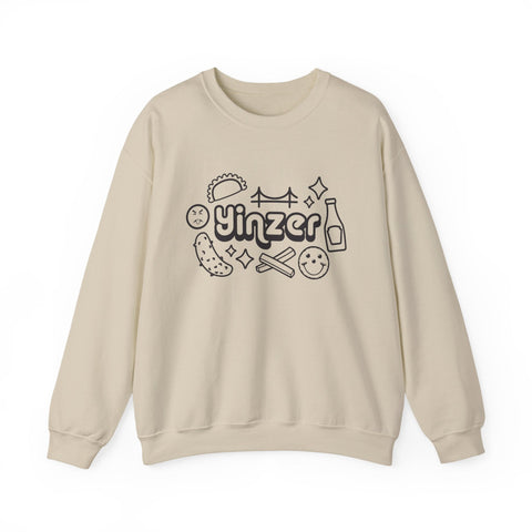 Heavy Blend Crewneck Sweatshirt - Yinzer Icon Doodles Classic Fit Cotton Polyester Pullover Sweatshirt - YinzerShop