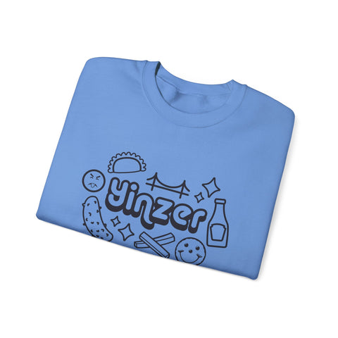 Heavy Blend Crewneck Sweatshirt - Yinzer Icon Doodles Classic Fit Cotton Polyester Pullover Sweatshirt - YinzerShop