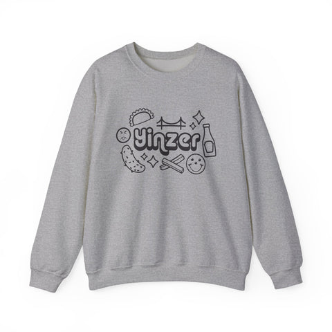 Heavy Blend Crewneck Sweatshirt - Yinzer Icon Doodles Classic Fit Cotton Polyester Pullover Sweatshirt - YinzerShop