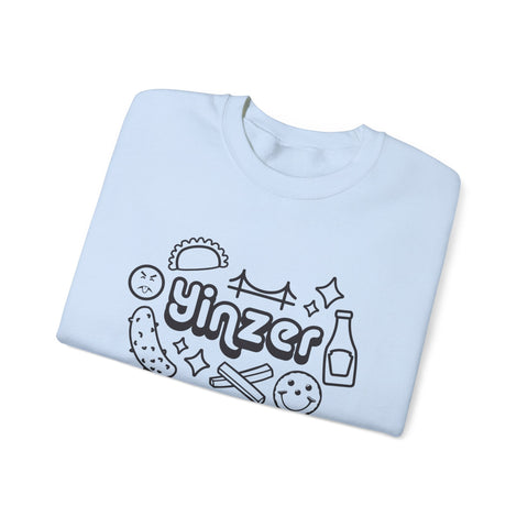 Heavy Blend Crewneck Sweatshirt - Yinzer Icon Doodles Classic Fit Cotton Polyester Pullover Sweatshirt - YinzerShop