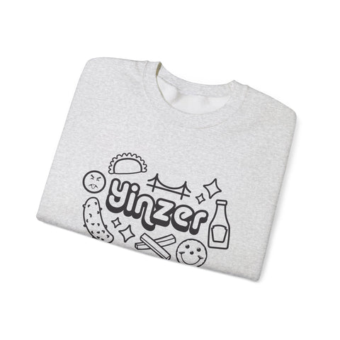 Heavy Blend Crewneck Sweatshirt - Yinzer Icon Doodles Classic Fit Cotton Polyester Pullover Sweatshirt - YinzerShop
