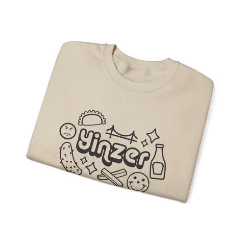 Heavy Blend Crewneck Sweatshirt - Yinzer Icon Doodles Classic Fit Cotton Polyester Pullover Sweatshirt - YinzerShop
