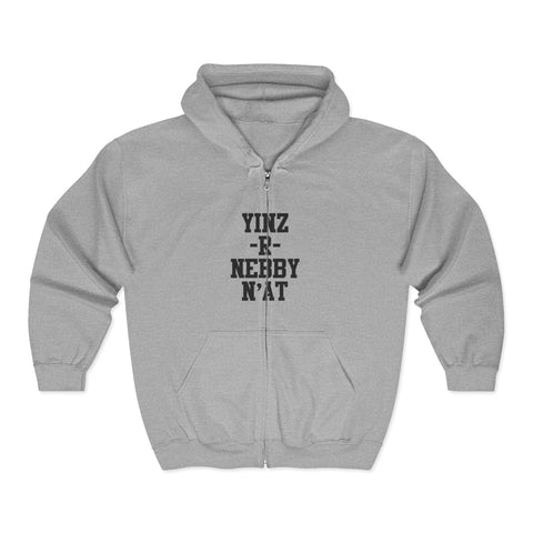 Heavy Blend Hoodie Yinz R Nebby - Unisex Full Zip Sweatshirt With Adjustable Drawstring Hood Hoodie - YinzerShop