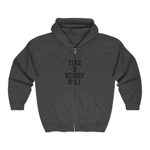 Heavy Blend Hoodie Yinz R Nebby - Unisex Full Zip Sweatshirt With Adjustable Drawstring Hood Hoodie - YinzerShop