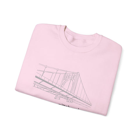 Heavy Blend Sweatshirt Clemente Bridge Crewneck | Classic Fit Unisex Cotton Polyester Blend Sweatshirt - YinzerShop