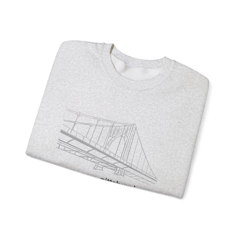 Heavy Blend Sweatshirt Clemente Bridge Crewneck | Classic Fit Unisex Cotton Polyester Blend Sweatshirt - YinzerShop