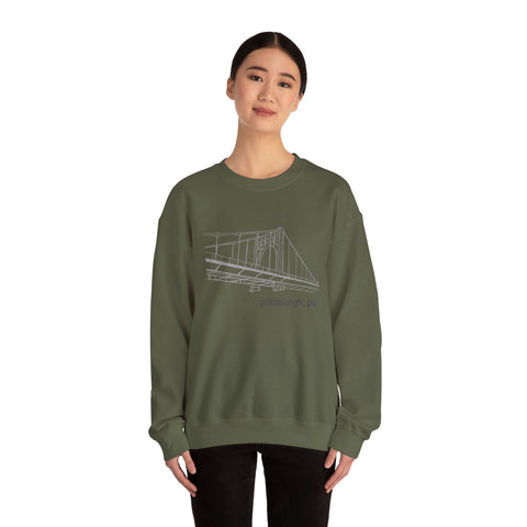 Heavy Blend Sweatshirt Clemente Bridge Crewneck | Classic Fit Unisex Cotton Polyester Blend Sweatshirt - YinzerShop