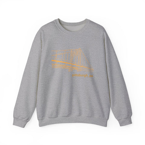 Heavy Blend Sweatshirt Clemente Bridge Crewneck | Classic Fit Unisex Cotton Polyester Blend Sweatshirt - YinzerShop