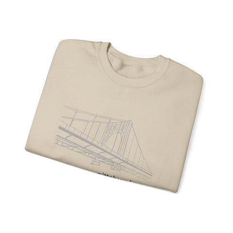 Heavy Blend Sweatshirt Clemente Bridge Crewneck | Classic Fit Unisex Cotton Polyester Blend Sweatshirt - YinzerShop