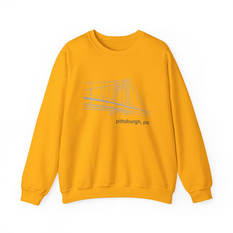 Heavy Blend Sweatshirt Clemente Bridge Crewneck | Classic Fit Unisex Cotton Polyester Blend Sweatshirt - YinzerShop
