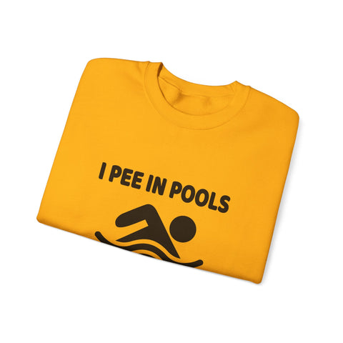Heavy Blend Sweatshirt - I Pee in Pools Crewneck | Cozy Cotton Blend, Durable Stitch Sweatshirt - YinzerShop