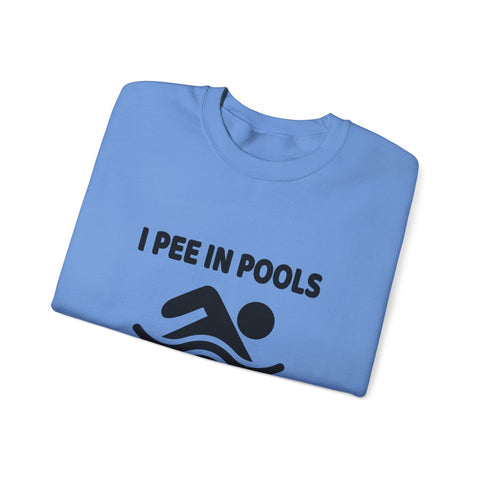 Heavy Blend Sweatshirt - I Pee in Pools Crewneck | Cozy Cotton Blend, Durable Stitch Sweatshirt - YinzerShop