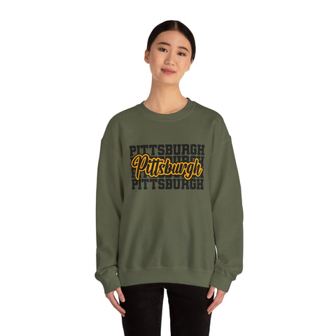 Heavy Blend Sweatshirt - Pittsburgh Graphic Crewneck | Classic Fit Cotton Polyester Sweatshirt - YinzerShop