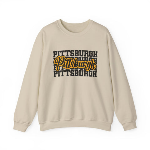 Heavy Blend Sweatshirt - Pittsburgh Graphic Crewneck | Classic Fit Cotton Polyester Sweatshirt - YinzerShop