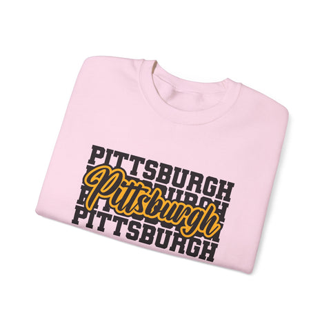 Heavy Blend Sweatshirt - Pittsburgh Graphic Crewneck | Classic Fit Cotton Polyester Sweatshirt - YinzerShop