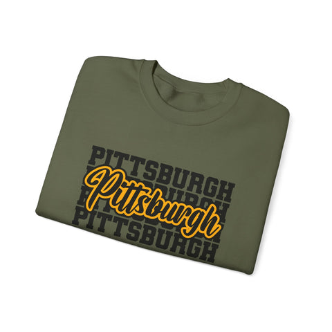 Heavy Blend Sweatshirt - Pittsburgh Graphic Crewneck | Classic Fit Cotton Polyester Sweatshirt - YinzerShop