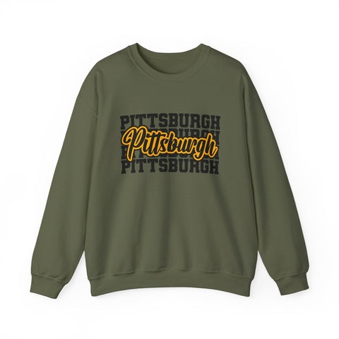 Heavy Blend Sweatshirt - Pittsburgh Graphic Crewneck | Classic Fit Cotton Polyester Sweatshirt - YinzerShop