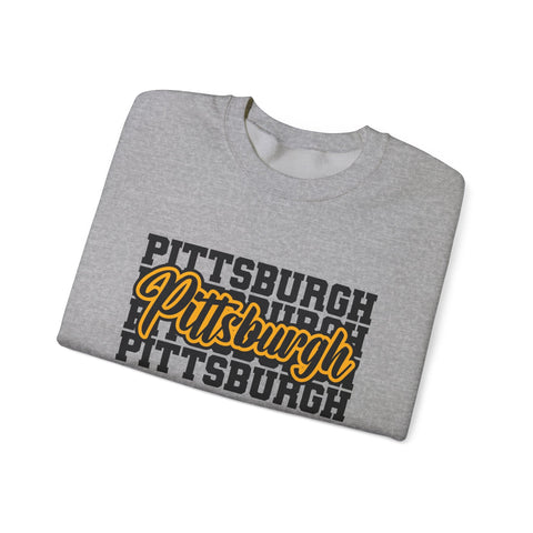 Heavy Blend Sweatshirt - Pittsburgh Graphic Crewneck | Classic Fit Cotton Polyester Sweatshirt - YinzerShop