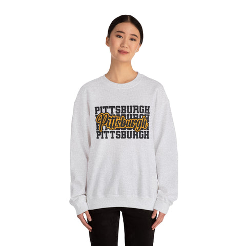 Heavy Blend Sweatshirt - Pittsburgh Graphic Crewneck | Classic Fit Cotton Polyester Sweatshirt - YinzerShop