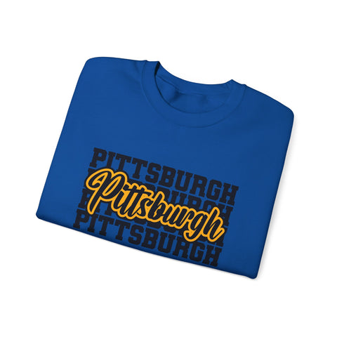 Heavy Blend Sweatshirt - Pittsburgh Graphic Crewneck | Classic Fit Cotton Polyester Sweatshirt - YinzerShop