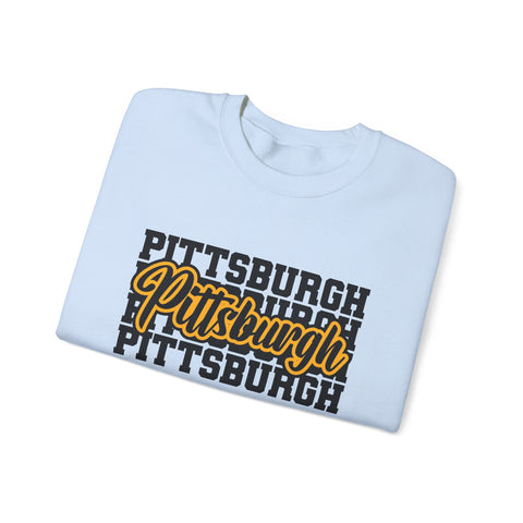 Heavy Blend Sweatshirt - Pittsburgh Graphic Crewneck | Classic Fit Cotton Polyester Sweatshirt - YinzerShop