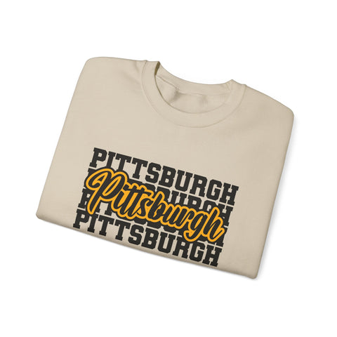 Heavy Blend Sweatshirt - Pittsburgh Graphic Crewneck | Classic Fit Cotton Polyester Sweatshirt - YinzerShop